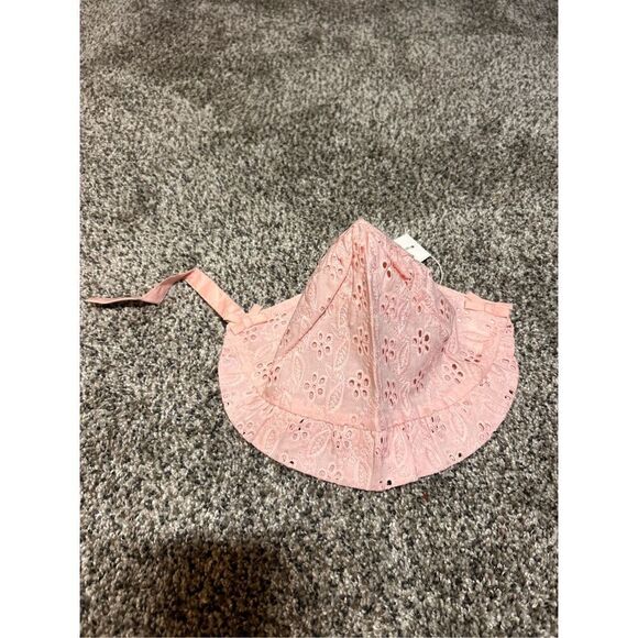 Janie and Jack pink sun hat size 3-6 mos. C11-17 - Picture 1 of 4